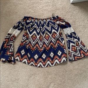 Off the shoulder patterned top